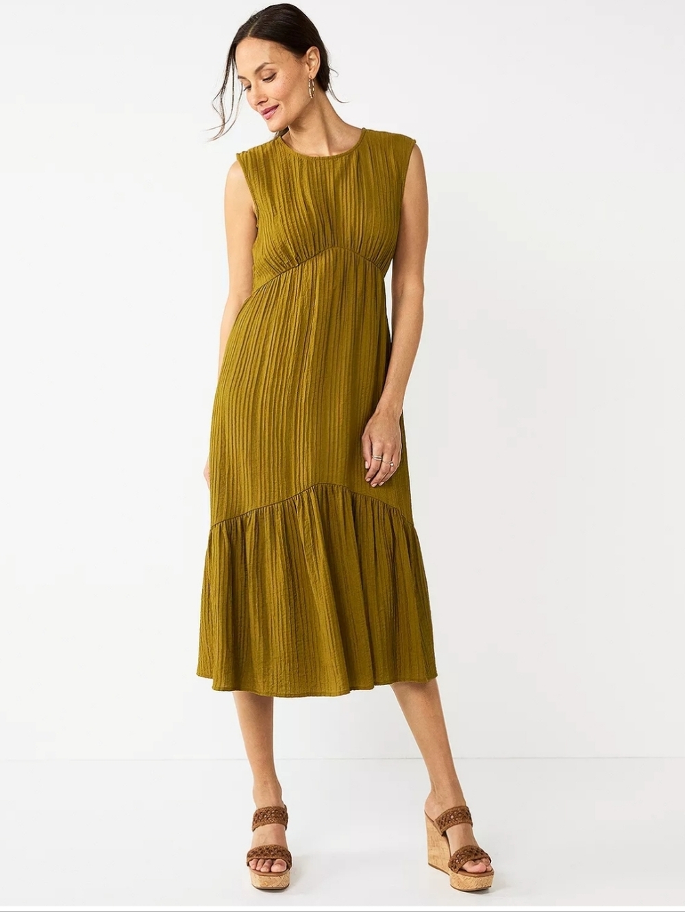 Women's Nine West Tiered Midi Dress